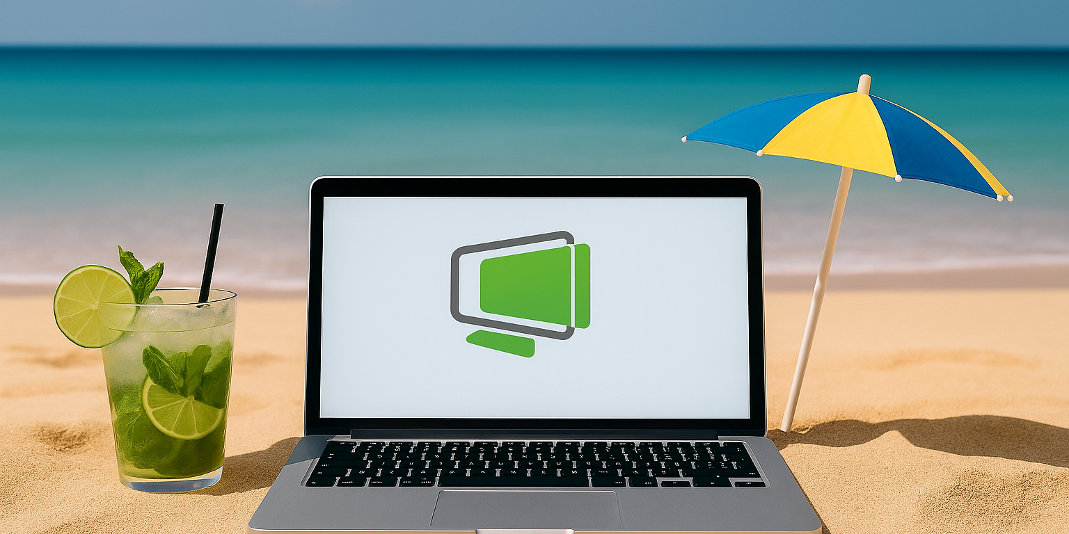 20250724_1750_Logo su Schermo Spiaggia_remix_01k0yhtjztfxe8xesn2xphz7gr